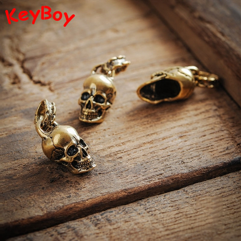Gothic Skull Ring - Vintage Punk Skull Head sleutelhanger hangende