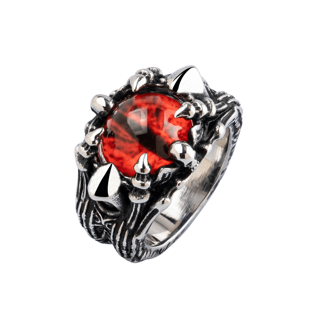 Gothic Skull Ring - Duivel Ogen Dragon Claw Ring Rode