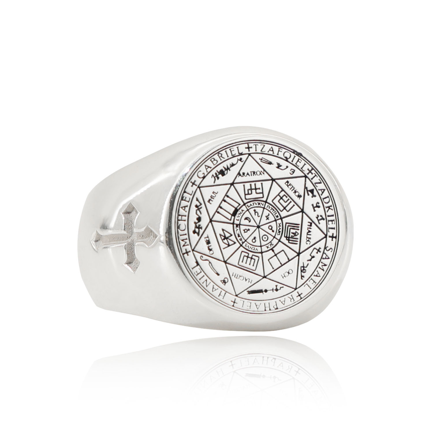 Mens Signet Ring - 20 mm massieve zegelring 925 zilver