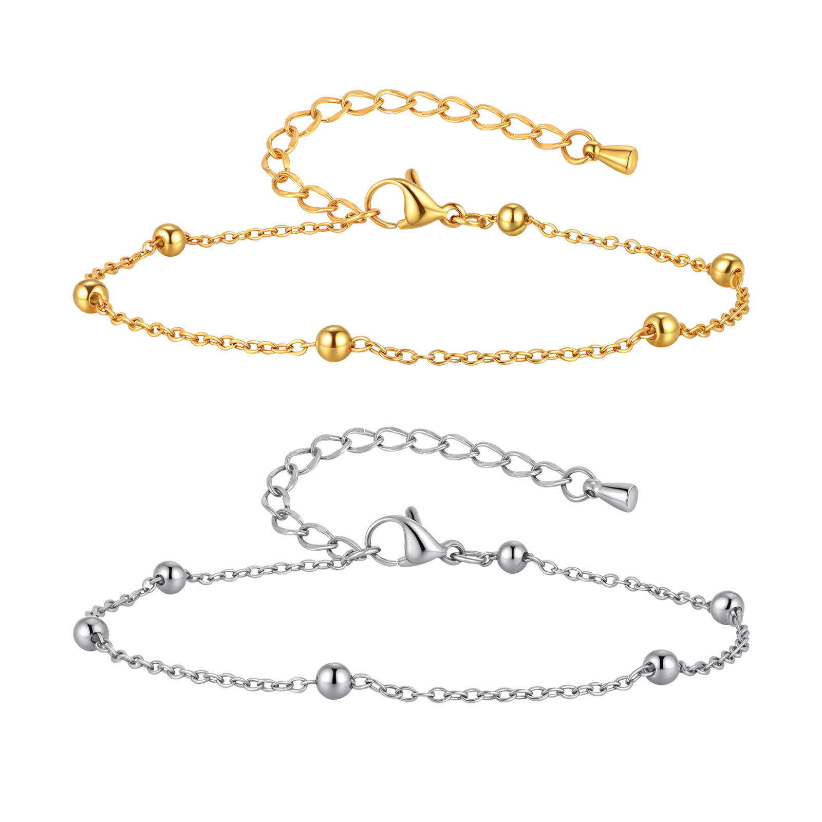 Jc Jewelry & Watches Photos - Roestvrij stalen kralenketting enkelbandje voor dames,