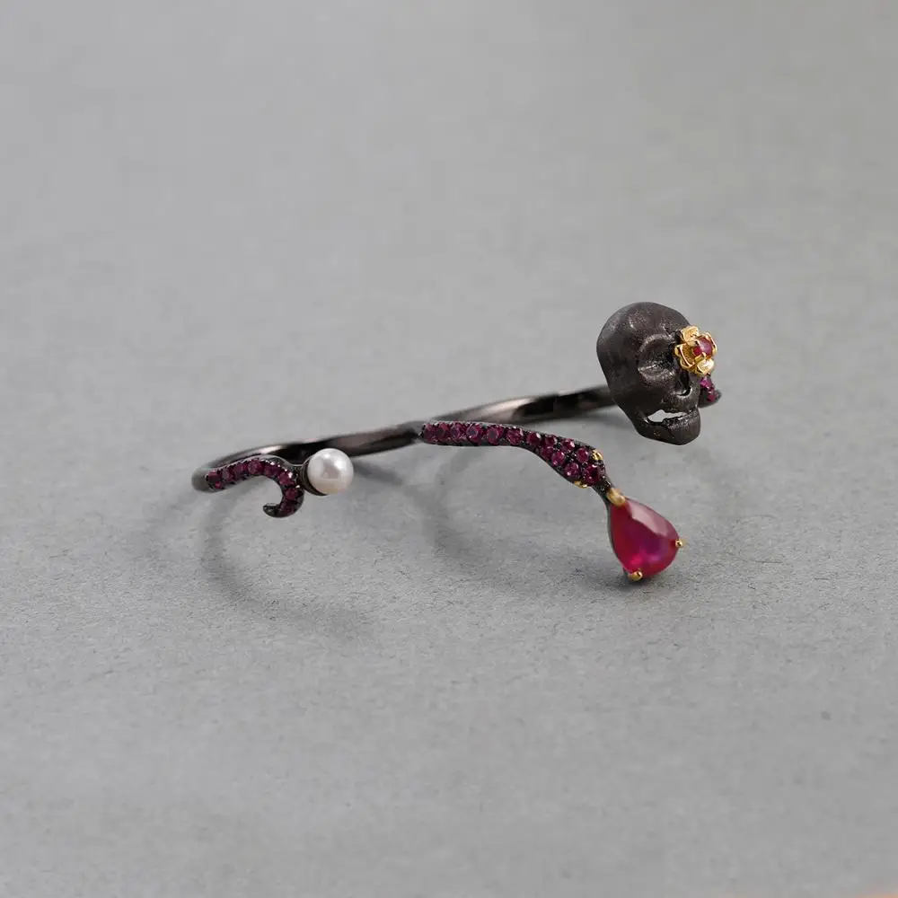 Gem's Ballet Natuurlijke Robij - Gothic Skull Ring recensie en prijs