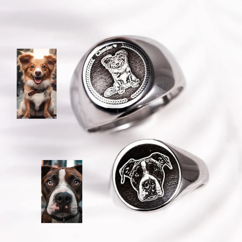Aangepaste gegraveerde fotozeg - Mens Signet Ring recensie en prijs