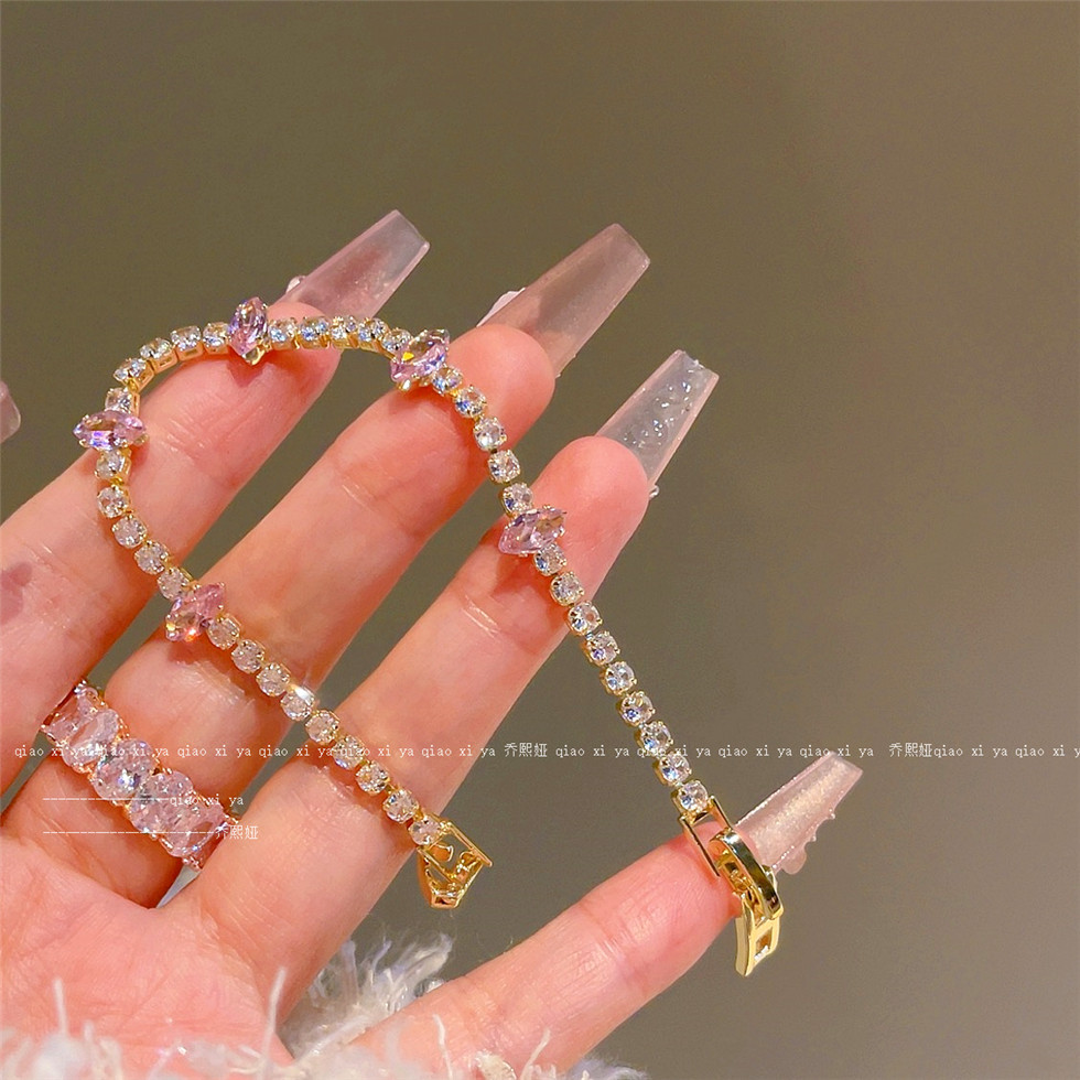 Roze volledige diamant zirkoon - Best Jewelry Watches Women recensie en prijs