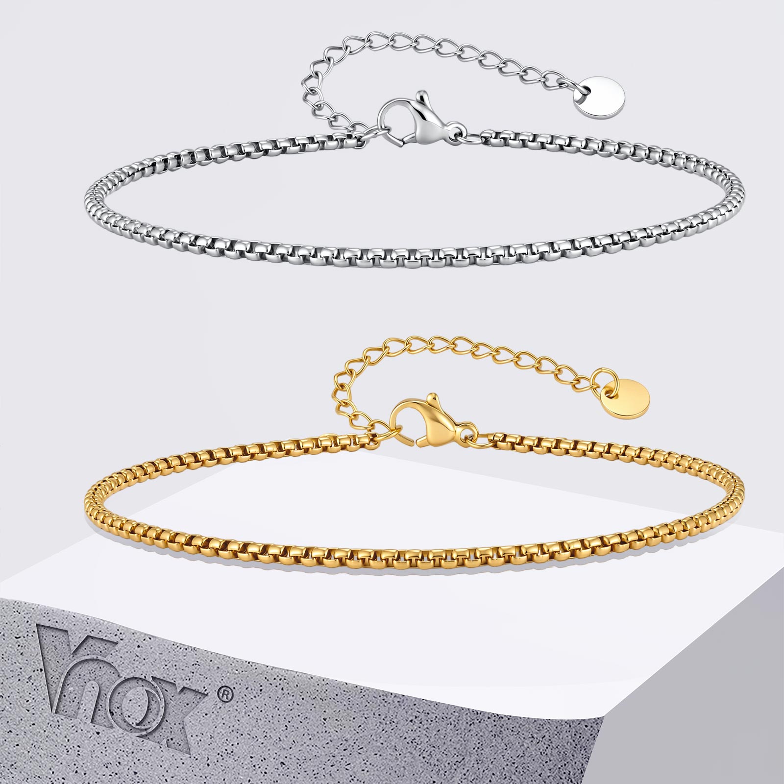 Vnox roestvrijstalen box chain - Jc Jewelry & Watches Photos recensie en prijs