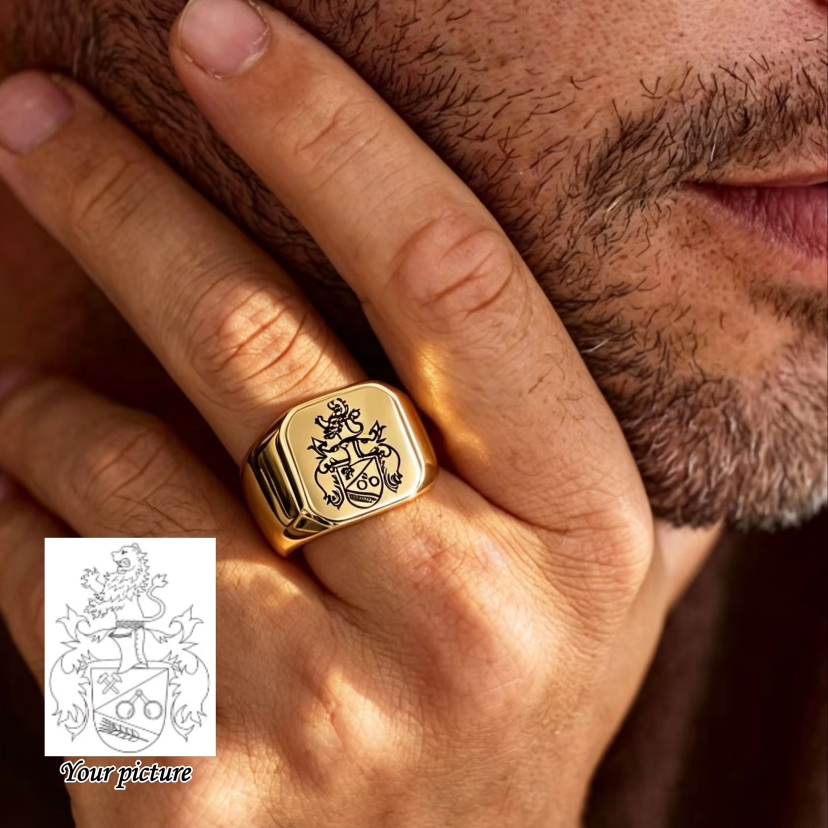 Gepersonaliseerde familiewapen - Mens Signet Ring recensie en prijs