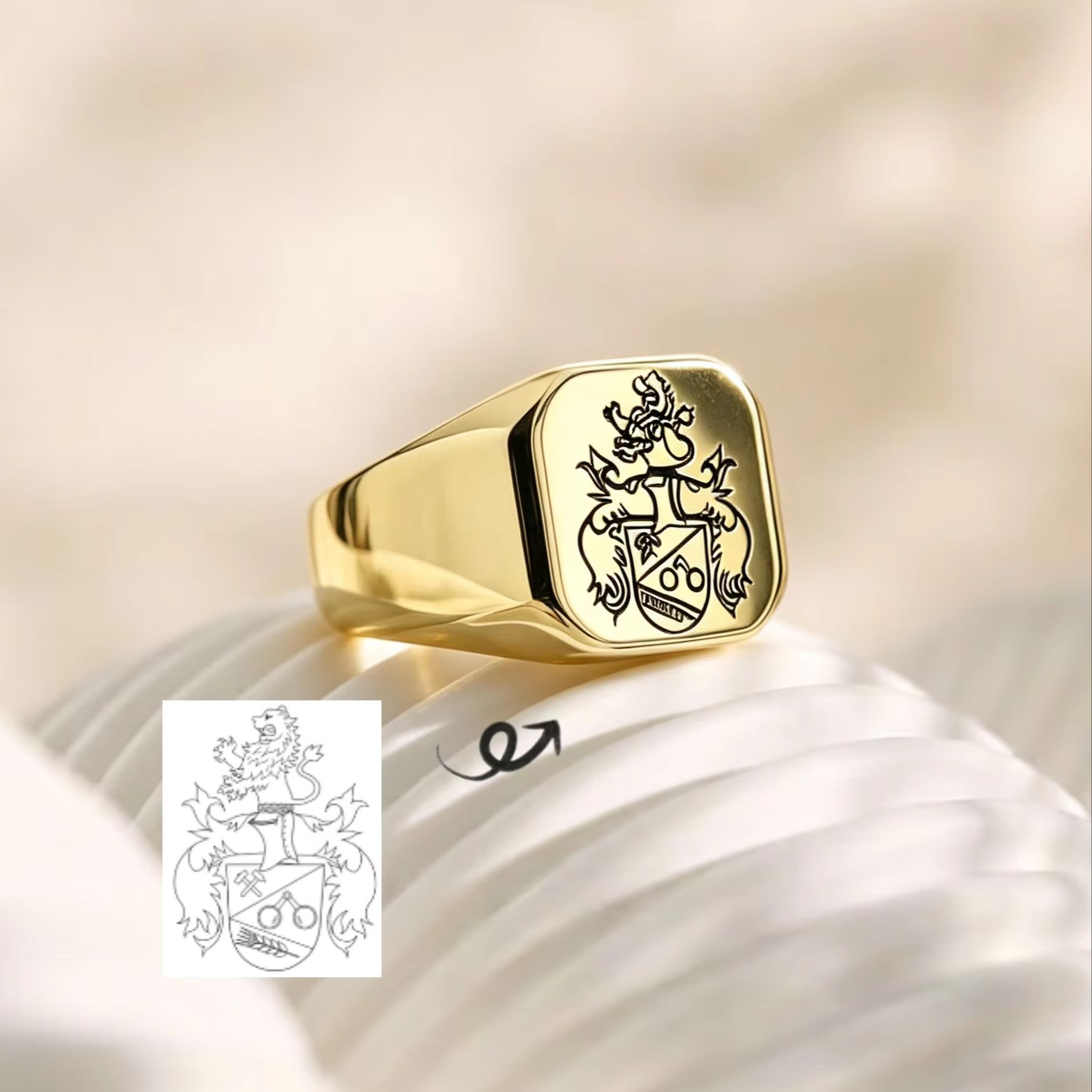 Gepersonaliseerde familiewapen - Mens Signet Ring recensie en prijs