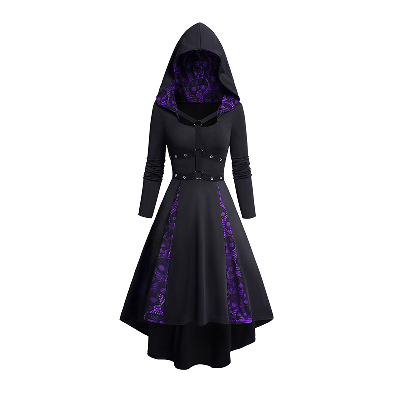Dames Hoodie Jurken Halloween  - Gothic Skull Ring recensie en prijs