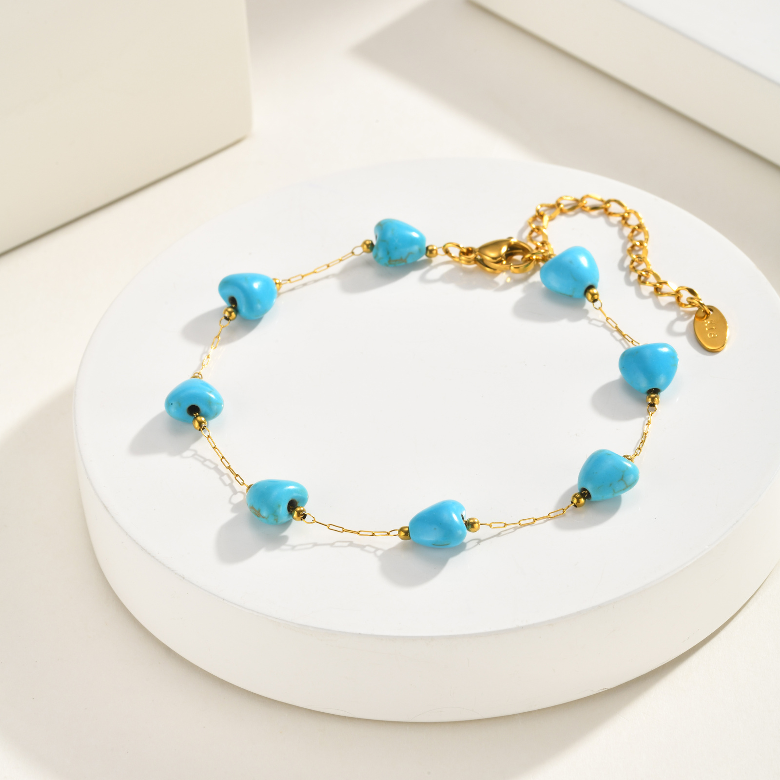 Turquoise hartvormige enkelban - Jc Jewelry & Watches Photos recensie en prijs