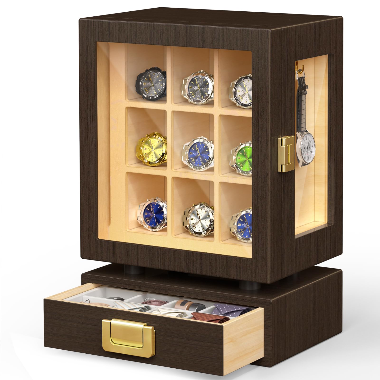 Houten opbergdoos voor horloge - Watches & Jewelry Tsukiu recensie en prijs