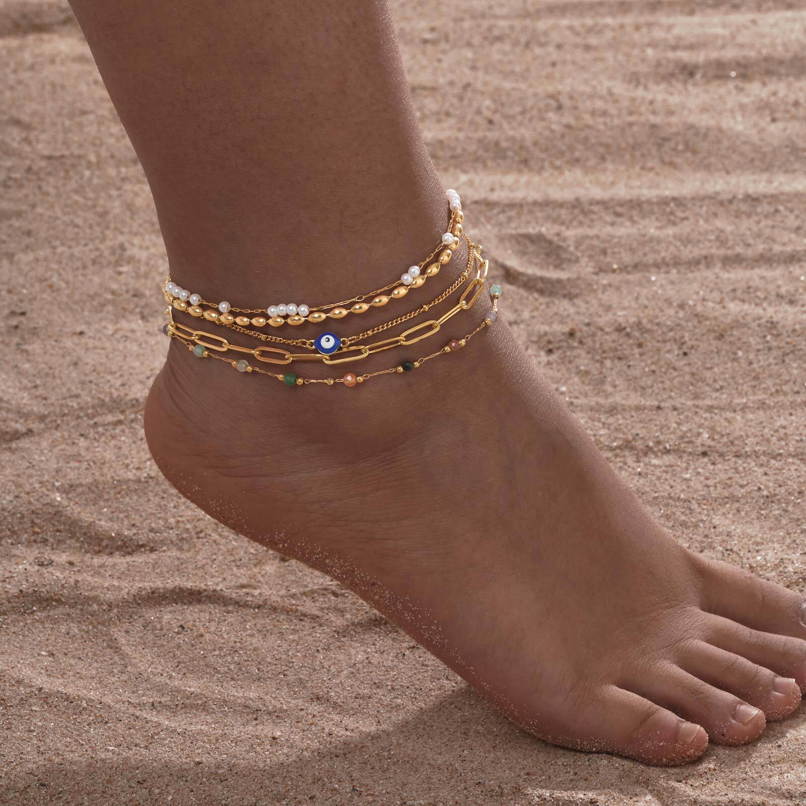 Vergulde gelaagde enkelband ar - Jc Jewelry & Watches Photos recensie en prijs