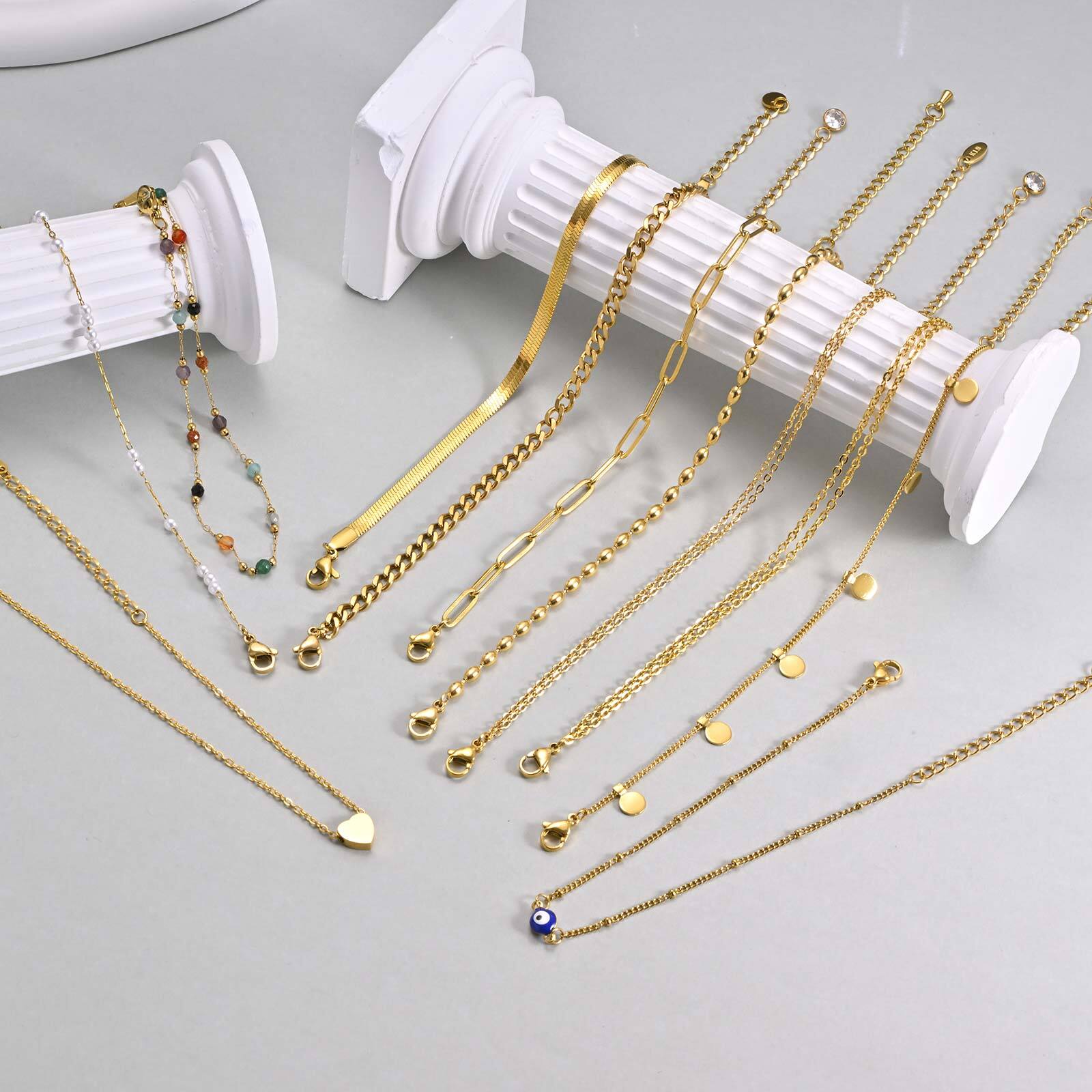 Vergulde gelaagde enkelband ar - Jc Jewelry & Watches Photos recensie en prijs
